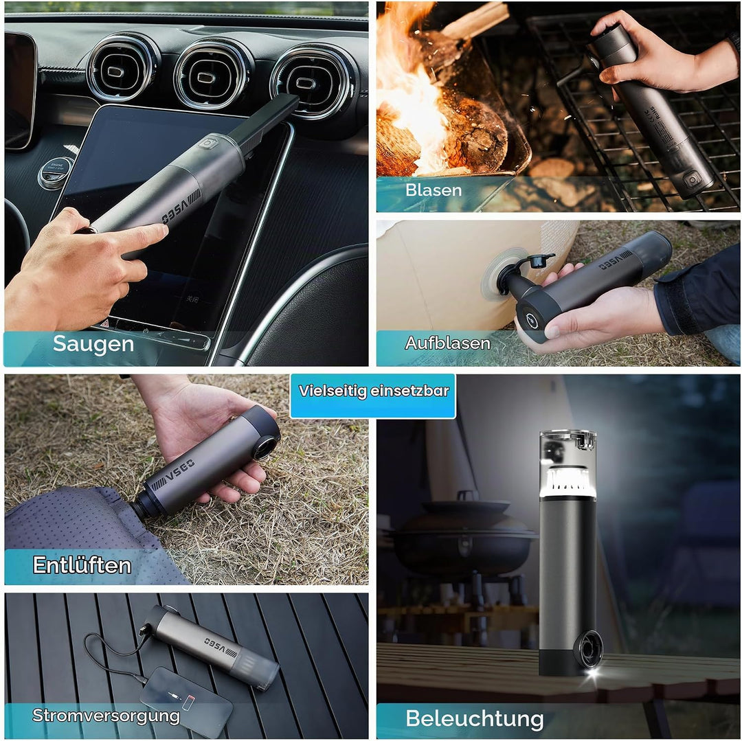 VSGO Autostaubsauger, Elektrischer Luftreiniger mit 17000 Pa Saugkraft, Tragbarer 5-in-1-Mini-Handst