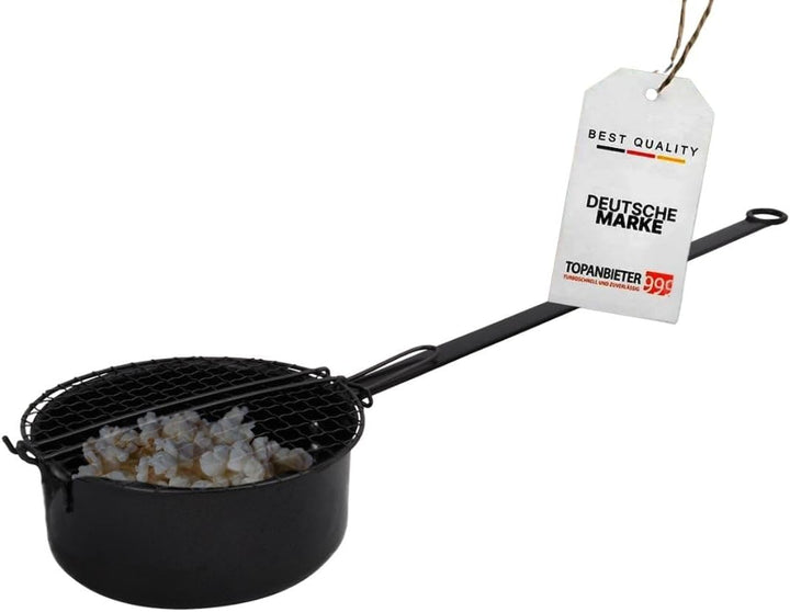 Popcornpfanne Popcorn-Pfanne für Lagerfeuer & Grill/Popcorn Maker mit langem Griff & Gitterdeckel Pe
