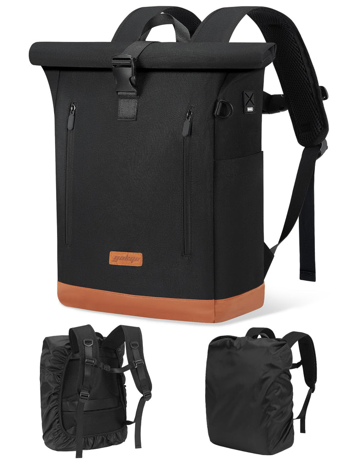 Rucksack Damen &amp; Herren, 24-30L Rolltop Rucksack Laptoprucksack mit 17 Zoll Laptopfach &amp; USB Anschlu