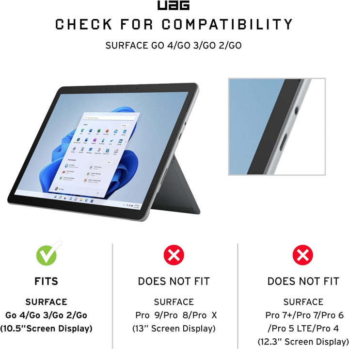 URBAN ARMOR GEAR Metropolis Case kompatibel mit Microsoft Surface Go 4 / Go 3 / Go 2 / Go Hülle [Off