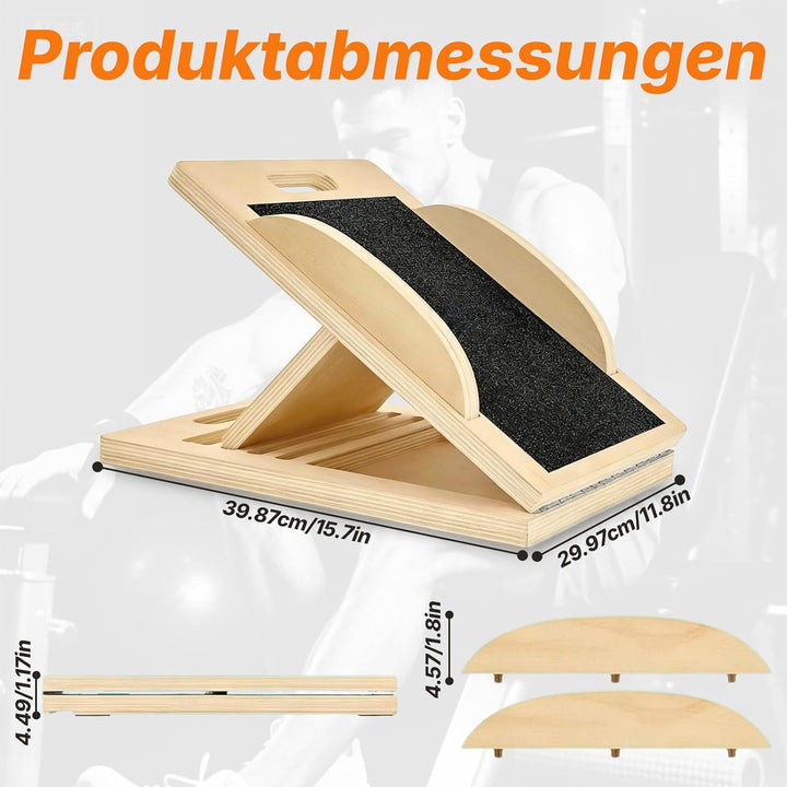Wadendehner Balance Board,2 in 1 Wadendehner Schrägbrett, klappbares aus Holz Slant Board,Verstellba