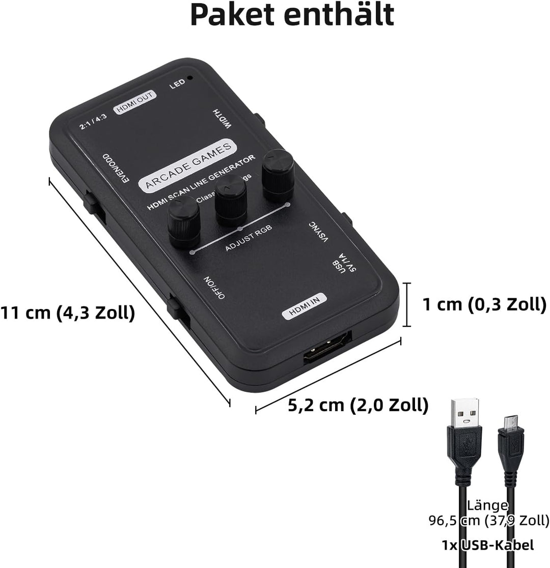Mcbazel HDMI Scanlinien-Generator Tragbarer Audio-Video-Ausgang Scanline-Generator-Board für alle Re