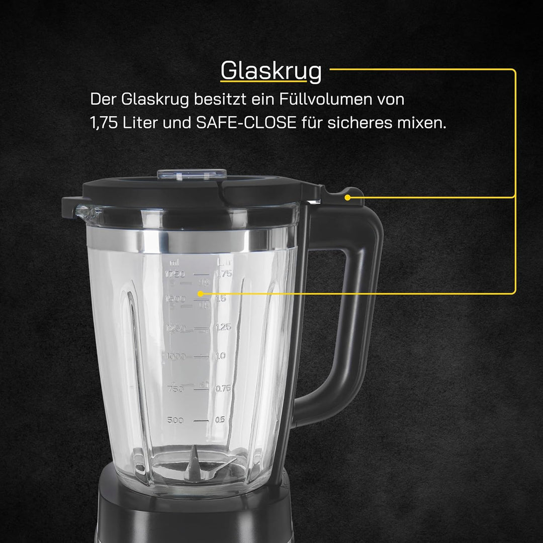 Standmixer BLEND 5010 | Standmixer Glas 1,75 L | 1400 W | stufenlose Regulierung | Mixer Küche mit S