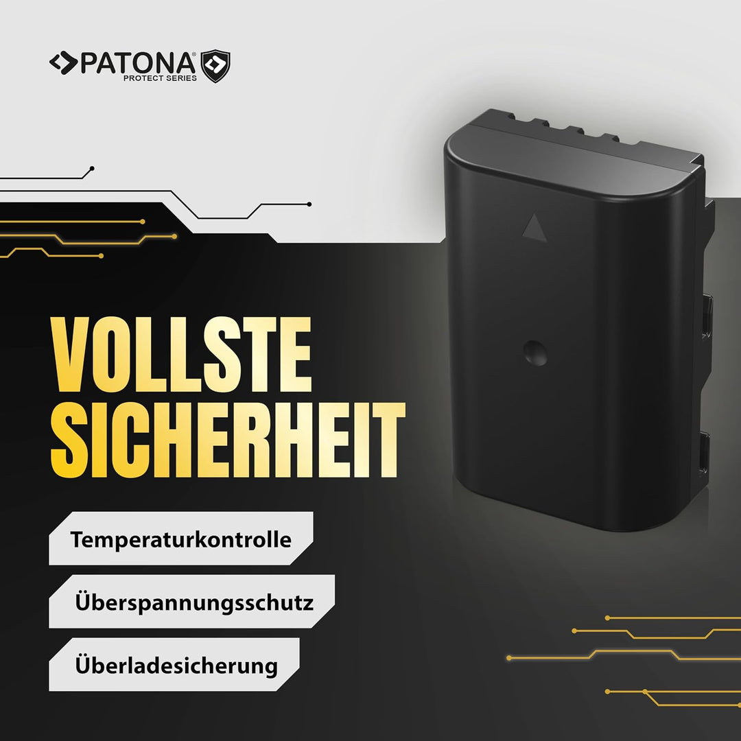 PATONA 2X Protect DMW-BLF19 E Akku 2400mAh Ersatzakku kompatibel mit Panasonic Lumix DC-G9 G9L G9EG