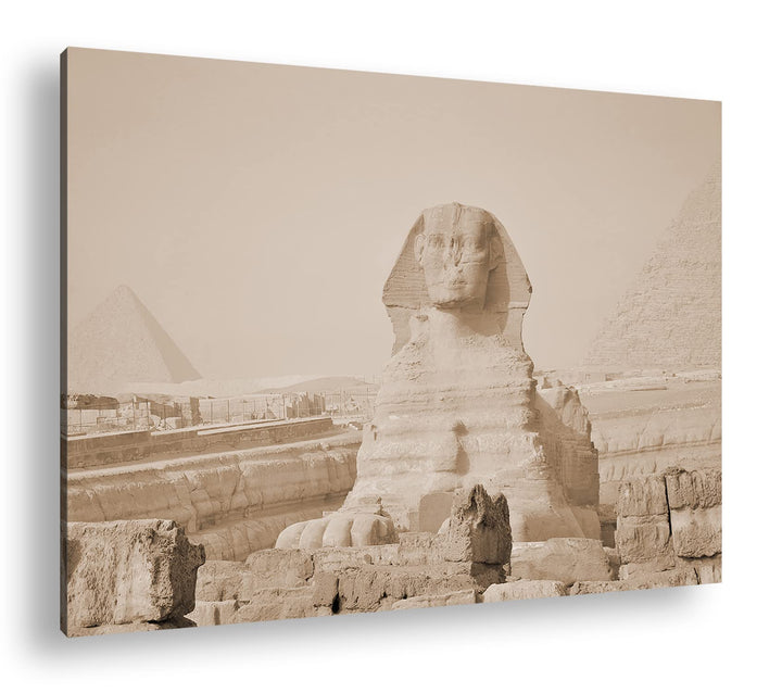 deyoli Sphinx in Ägypten Format: 80x60 Effekt: Sepia als Leinwandbild, Motiv fertig gerahmt auf Echt