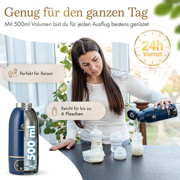 Tragbarer Flaschenwärmer für Babyflaschen – Baby Bottle Warmer mit Akku für unterwegs – präzise Temp