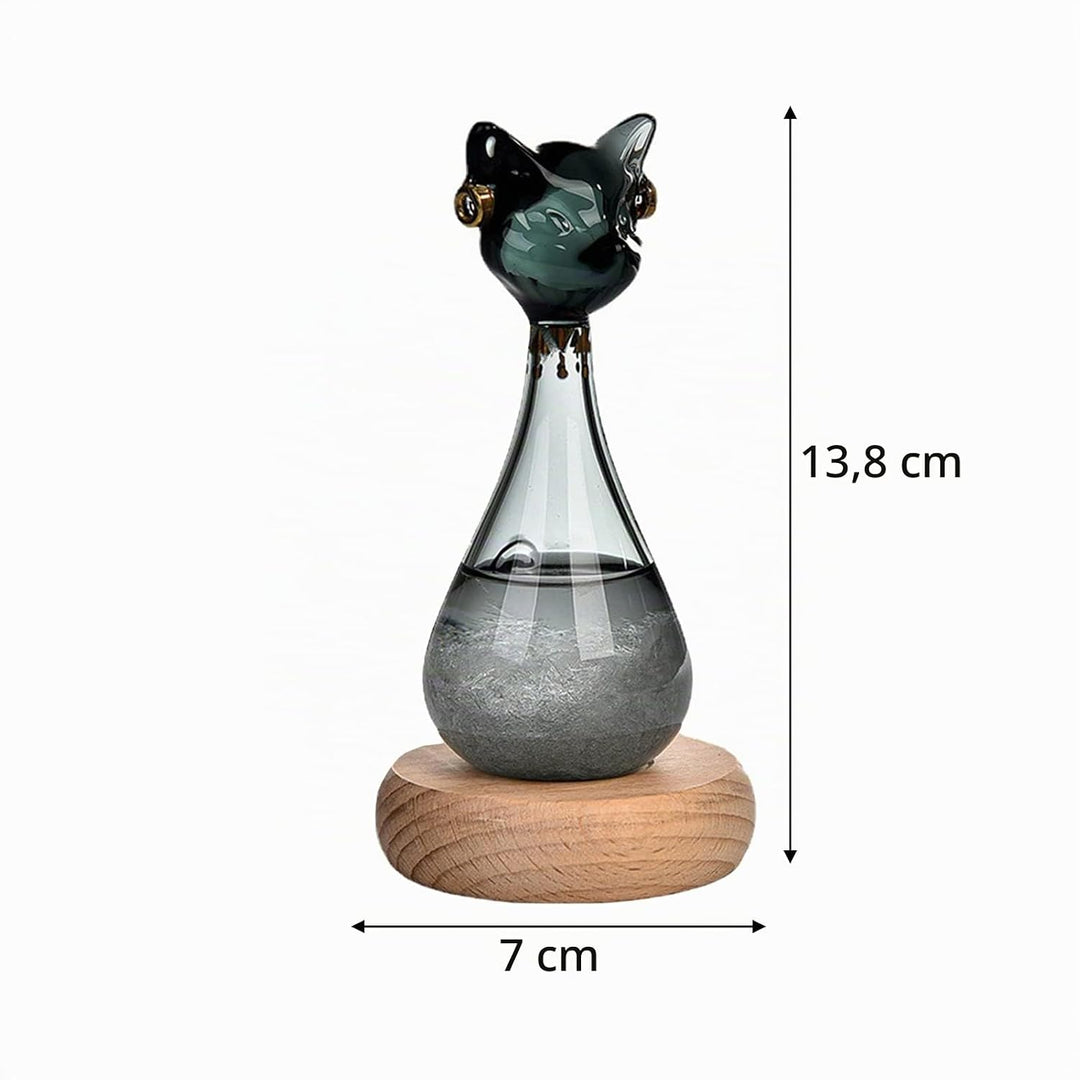 Sturmglas Wetterstation, Wettervorhersage-Flasche in Katzengestalt, Wetter Barometer Glas Tropfen mi
