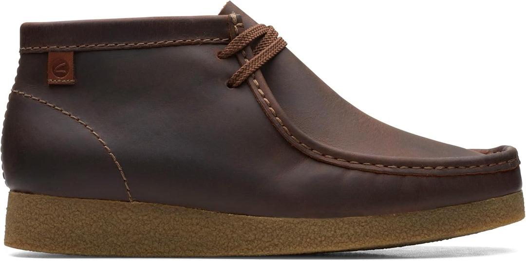 Clarks Herren Shacre Stiefel Stiefelette 42 EU Weit Beeswax Leather, 42 EU Weit Beeswax Leather