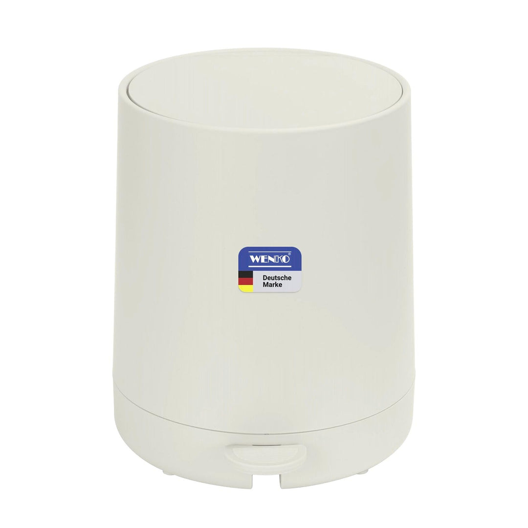 WENKO Kosmetik Treteimer Mod. Fablo aus Kunststoff, Soft-Touch-Beschichtung, Bad-Mülleimer 5 L, Abfa
