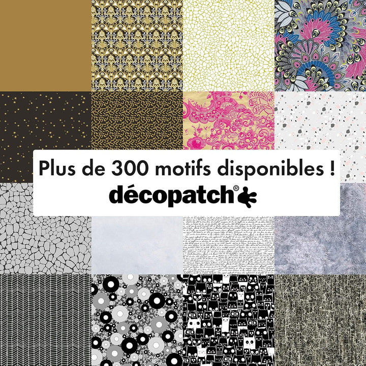 Décopatch Papier No. 444 Packung mit 20 Blätter (395 x 298 mm, ideal für Ihre Papmachés) weiss, craq