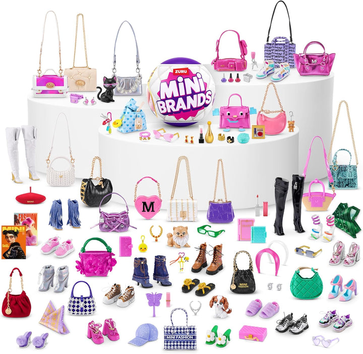 Mini Brands Fashion Serie 4 2 Pack von ZURU – Unboxing-Spielzeug mit 5 Mini Fashion Taschen, Schuhe