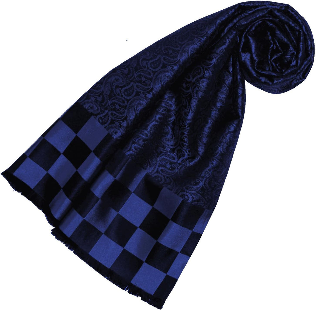 Lorenzo Cana Herren Schal aus 100% Seide aufwändig jacquard gewebter Damast Seidenschal Seidentuch T