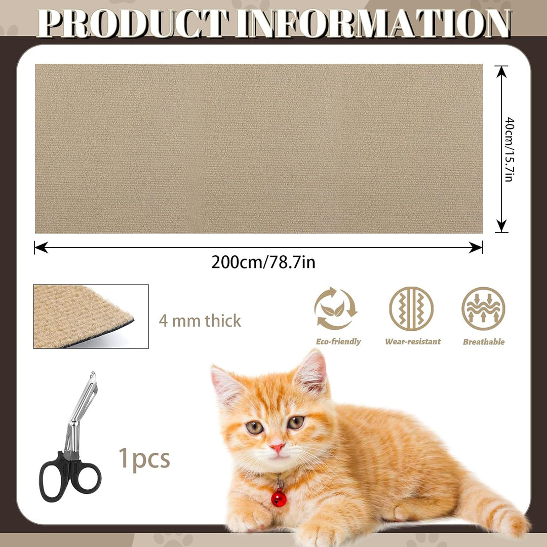 Selbstklebend Kratzbretter Dunkles Khaki Katze Kratzteppich Katze Kratzmatte Katze Wand Teppich Katz