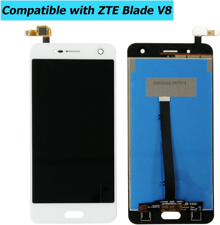 E-YIIVIIL Neu Ersatz LCD Display Kompatibel Für ZTE Blade V8 BV0800, Blade V0800 5,2 inch (Weiss Ohn
