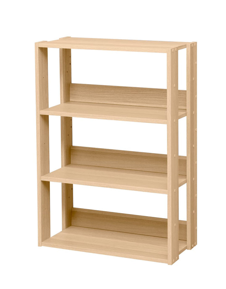 Iris Ohyama, Bücherregal, Regal auf 4 Ebenen, Regale alle 14 cm verstellbar, Stabil, Industriell, Wa