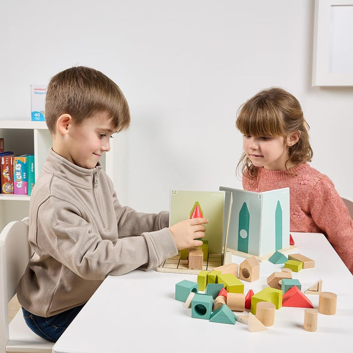 Miniland – Shapes & Shadows: Lernspiel zur räumlichen Logik, bei dem aus 2D-Schatten 3D-Figuren geba