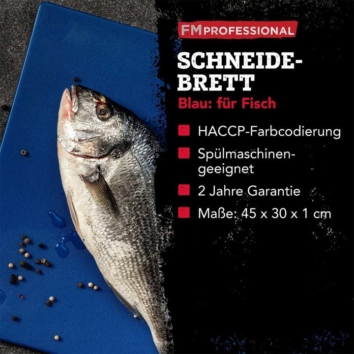 Schneidebrett aus Kunststoff Extra Gross – Farbe Blau: Für Fisch – Farbcodierung nach HACCP – Profi