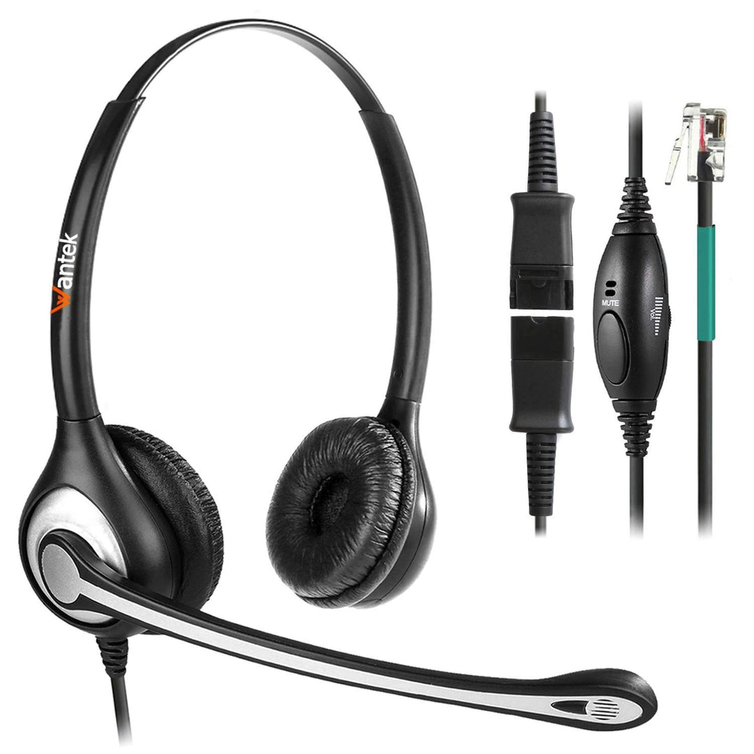 Wantek RJ9 Telefon Headset mit Mikrofon Noise Cancelling &amp; Quick Disconnect, Festnetztelefon Kopfhör