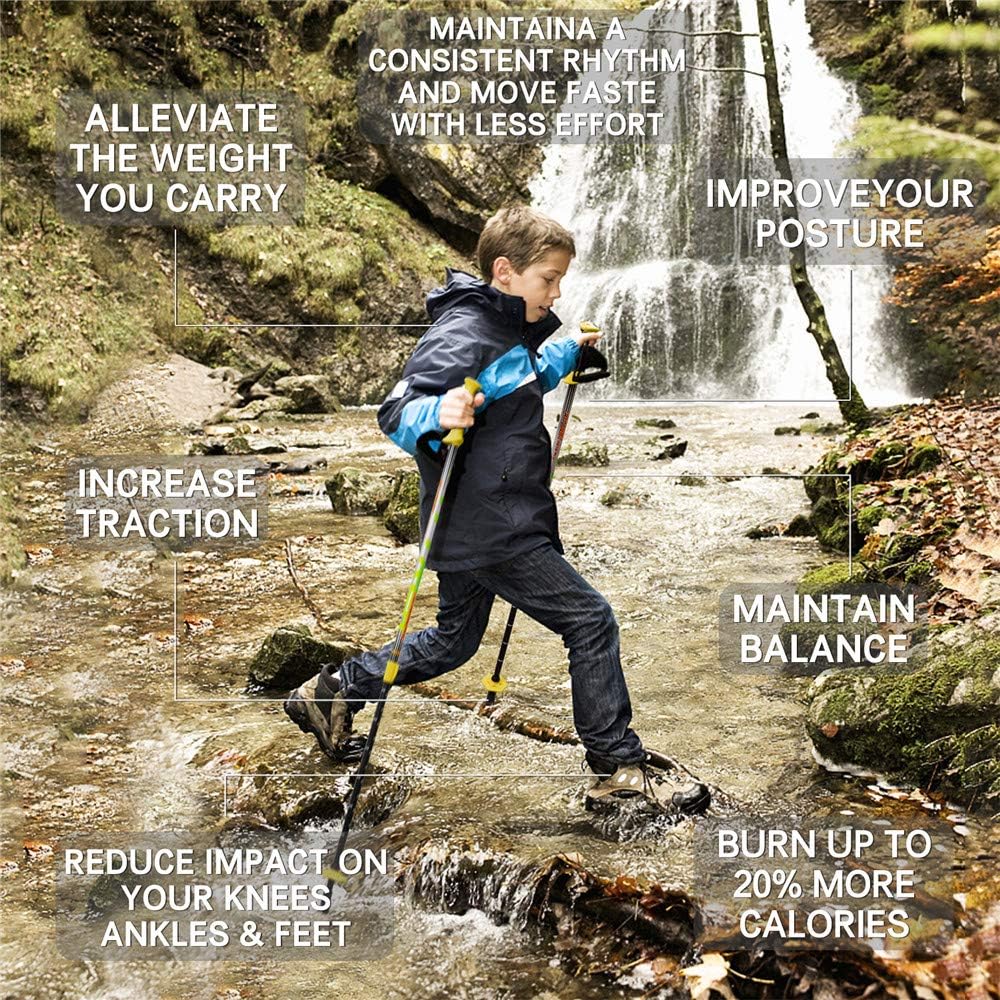 FitTrek Wanderstöcke Kinder - Trekkingstöcke - Walking Stöcke Teleskop - Wanderstocke Kinder - Walki