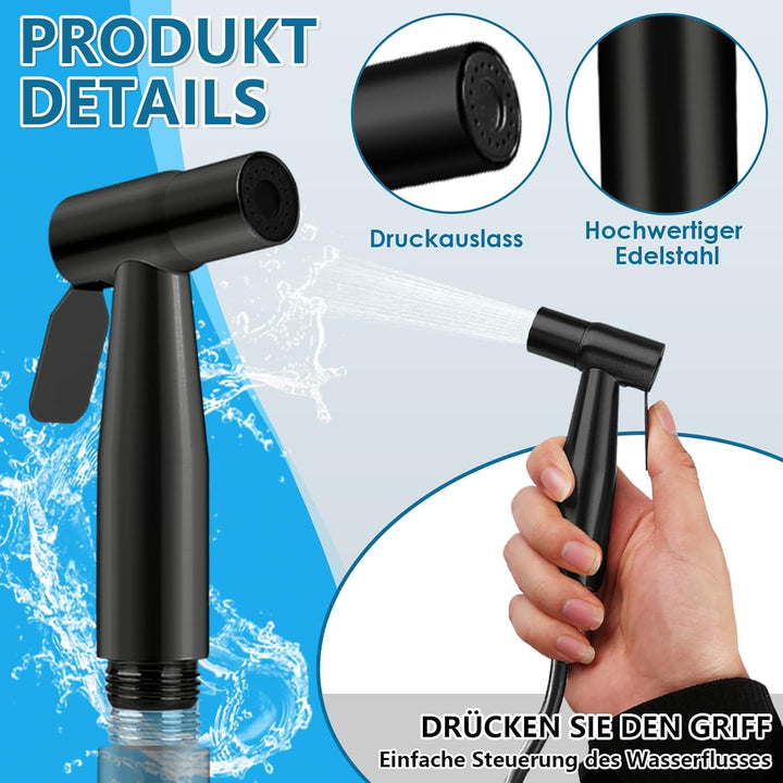 Edelstahl Bidet Handbrause für Toilette mit Dual-Modus (Jet/Sanft Sprayer), WC Dusche Hand Bidet Set
