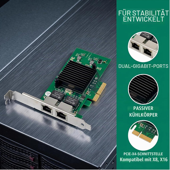 Dual-Port PCIe X4 Gigabit Netzwerkkarte 1000M PCI Express Ethernet Adapter mit Intel 82576 Zwei Port