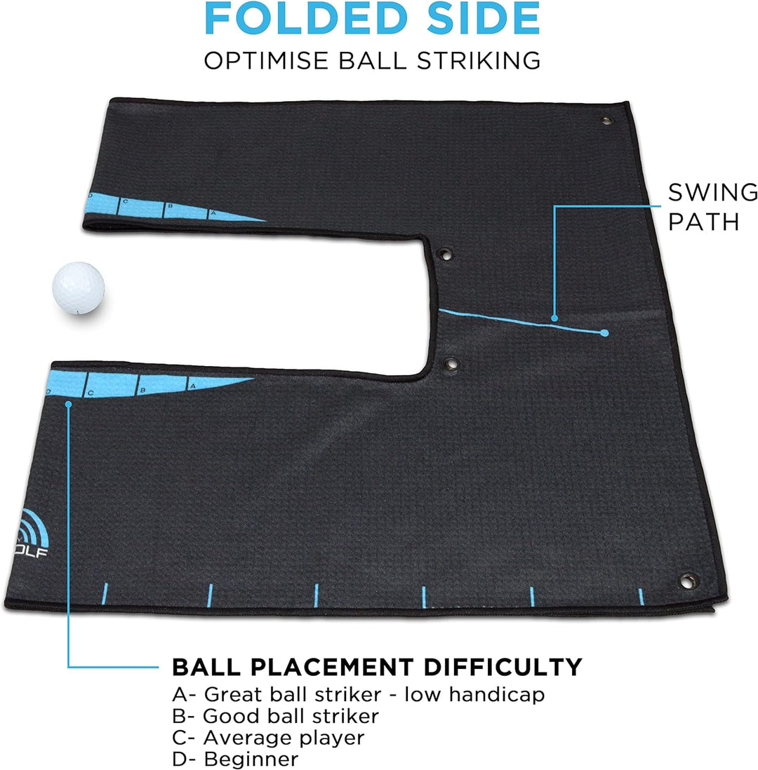 ME AND MY GOLF Unisex-Adult Ball Striker Alignment Towel, Black, One Size Einzelbett, Einzelbett