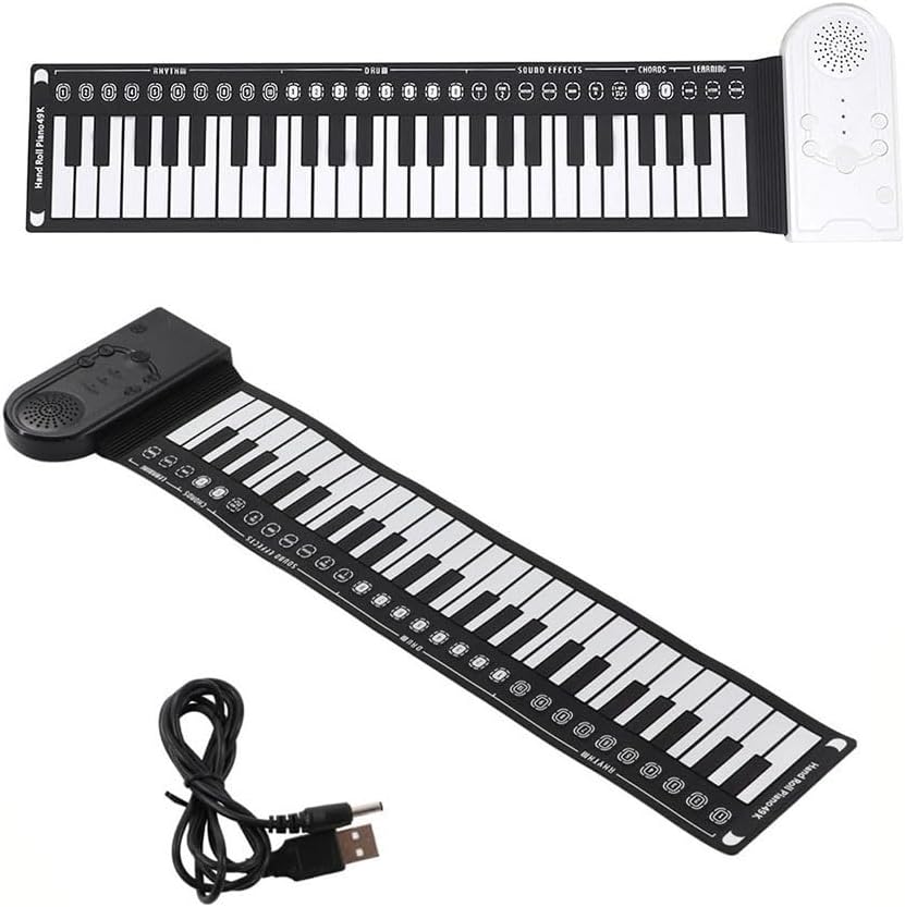 Elektronische Handtastatur, zusammenklappbar, flexibles Klavier, 49 Tasten, Rollup Piano mit USB-Lad