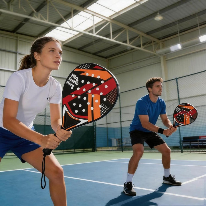 Padel Schläger Set - 2X Racket + 2X Bälle + Tasche, Padelschläger für Anfänger, Damen, Padel Racket