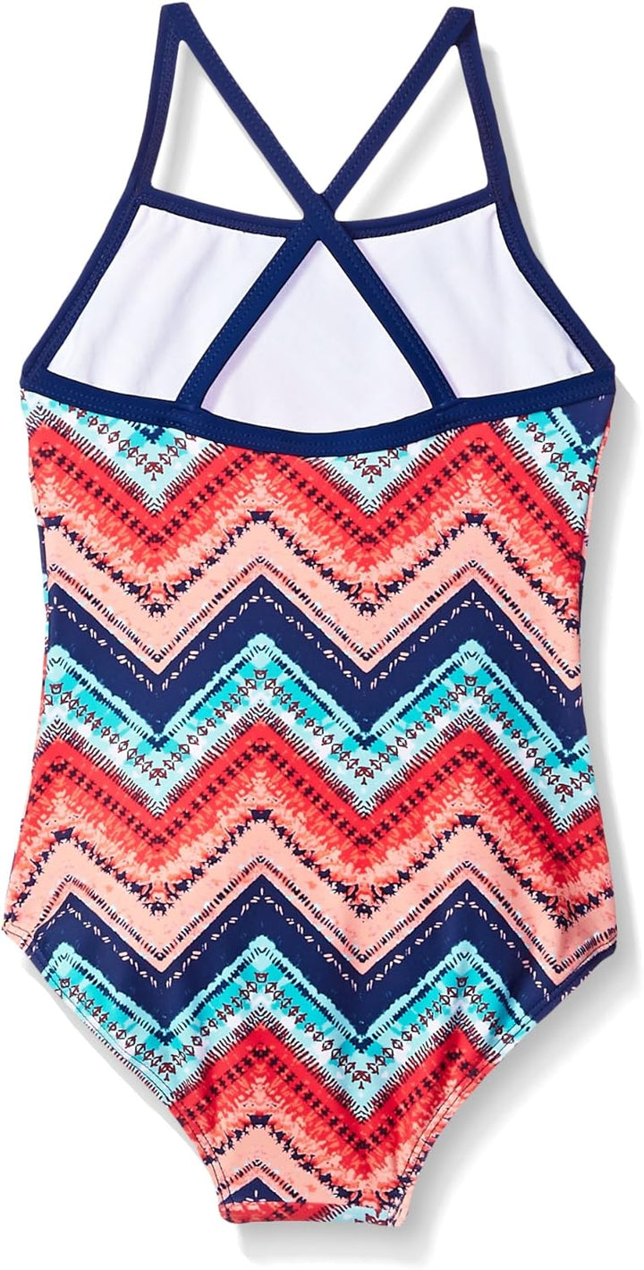 Kanu Surf Mädchen Kirsten Badeanzug Chevron Beach Sport Banded Einteiler Badeanzug 5 Kirsten Coral C