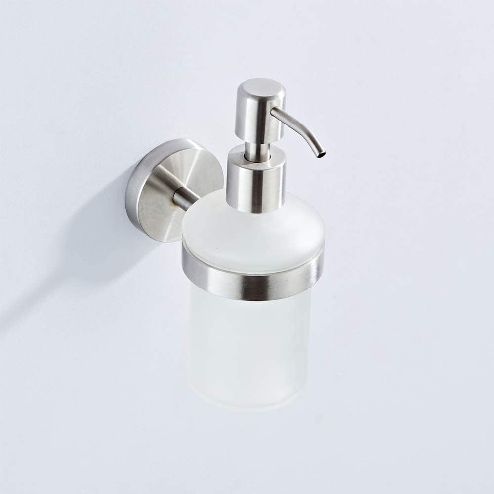 EXLECO Seifenspender Wandmontage Glas Shampoo Spender Selbstklebend & Bohren 200ml Satinierte Glasfl