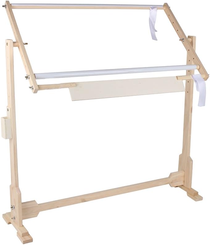 Stickerei-Ständer, Tapisserieständer, 14 CT Holzboden Tapisserieständer mit 5 Höhen