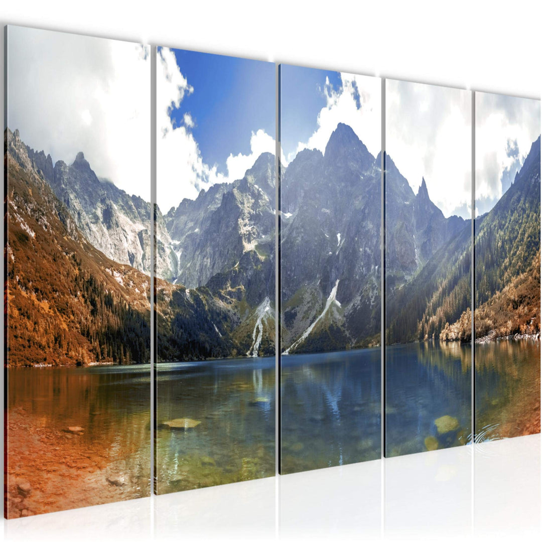Runa Art Bild Berge Landschaft Wandbilder auf Vlies Leinwand 5 Teilig Wanddekoration Schlafzimmer Wo