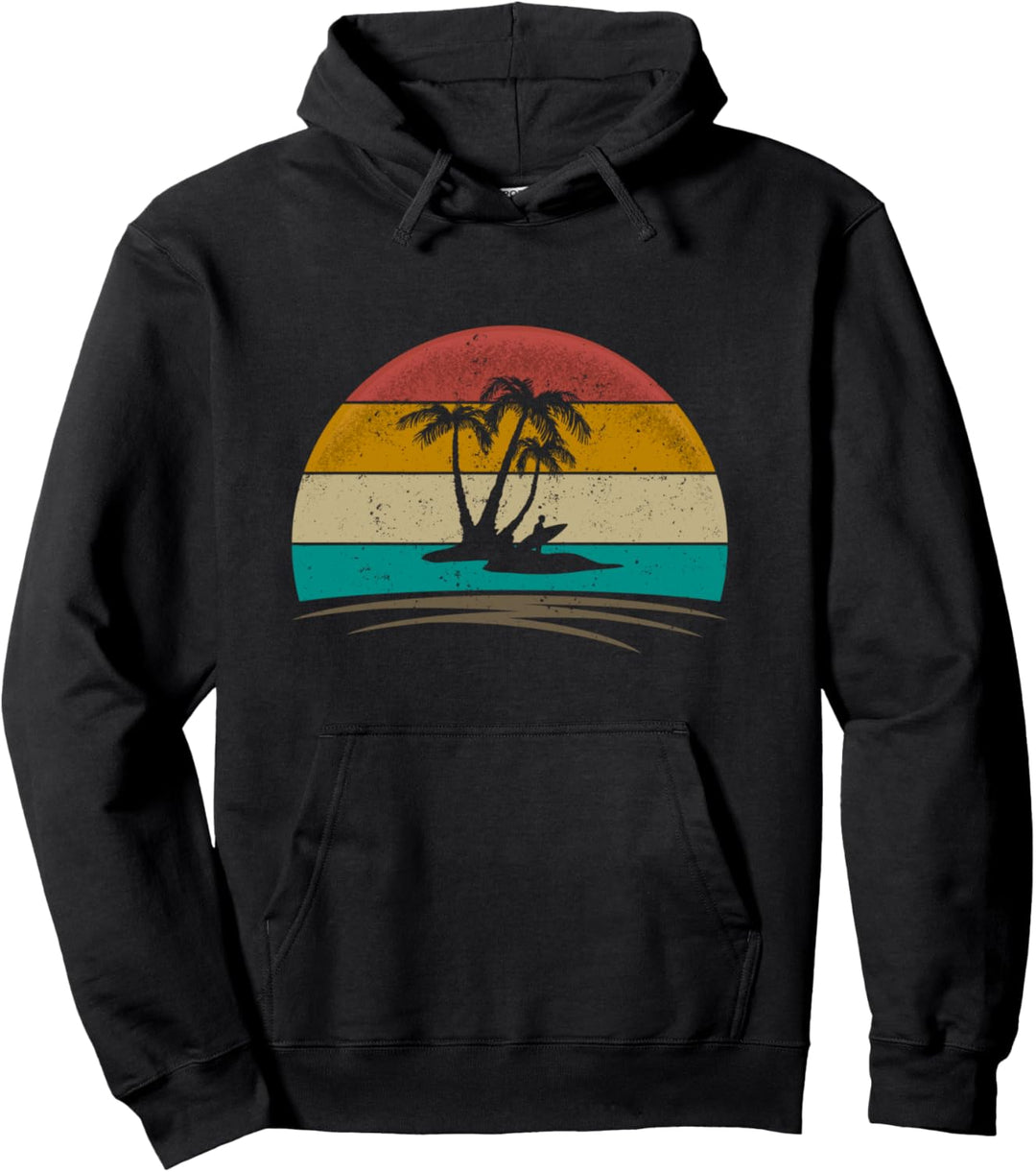 Vintage Surf Island Retro Vintage 70s Distressed Summer Pullover Hoodie