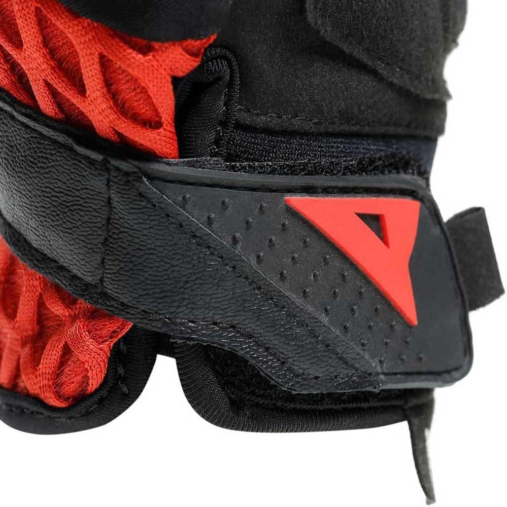 Dainese Air-Maze Unisex Gloves, Motorradhandschuhe Sommer Textil, für Damen und Herren, Schwarz/Rot,