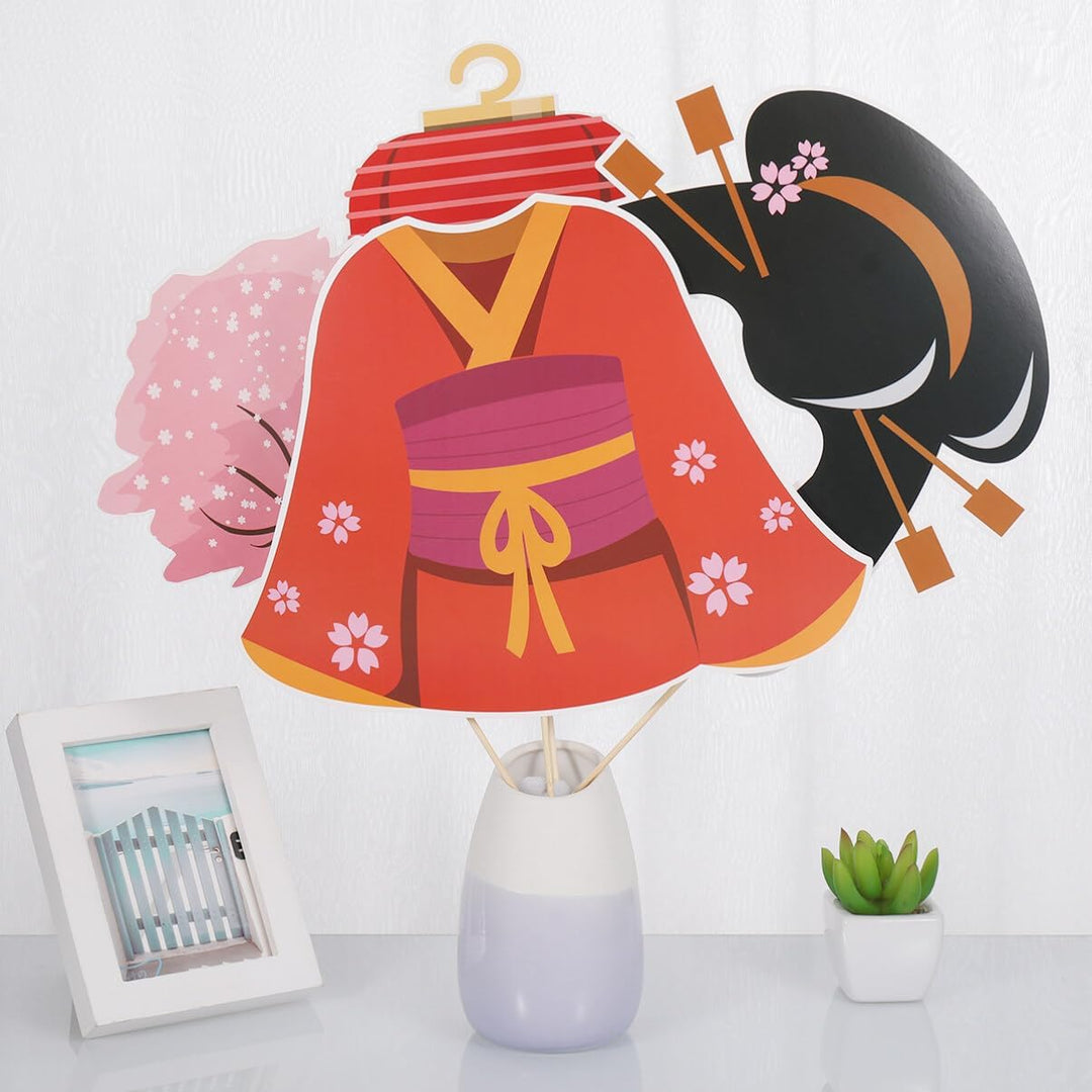 Amosfun Japanische Party Foto Requisiten Set 20 Stück Selfie Zubehör Handgehaltene Fotobooth Props F