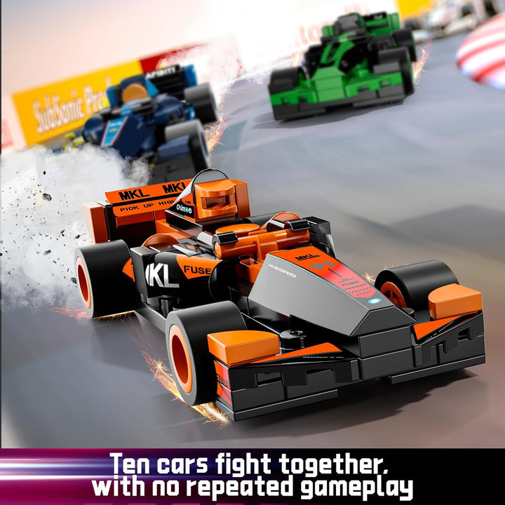 F1 Speed Champions Bausatz, Formel 1 Modellauto Set mit 10 Rennwagen,732 Teile, Home Deko und Geburt