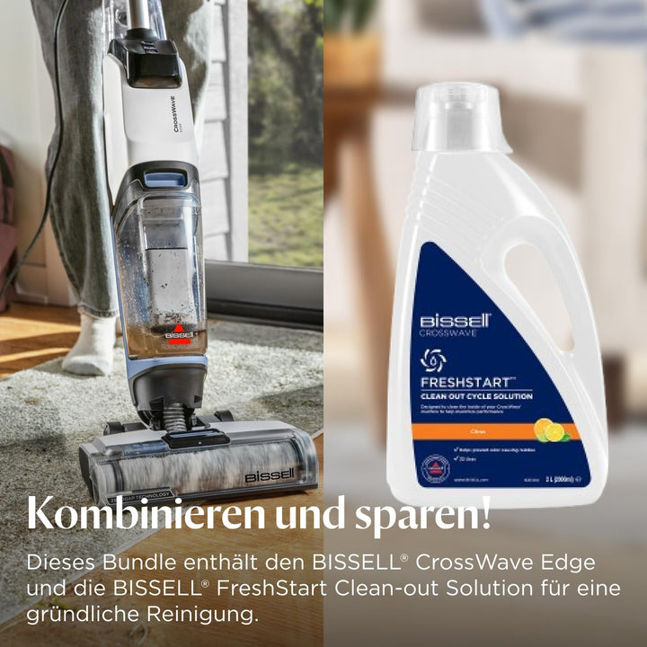 Bissell CrossWave Edge Staubsauger mit Wischfunktion + Bissell FreshStart Reinigungslösung fur Cross