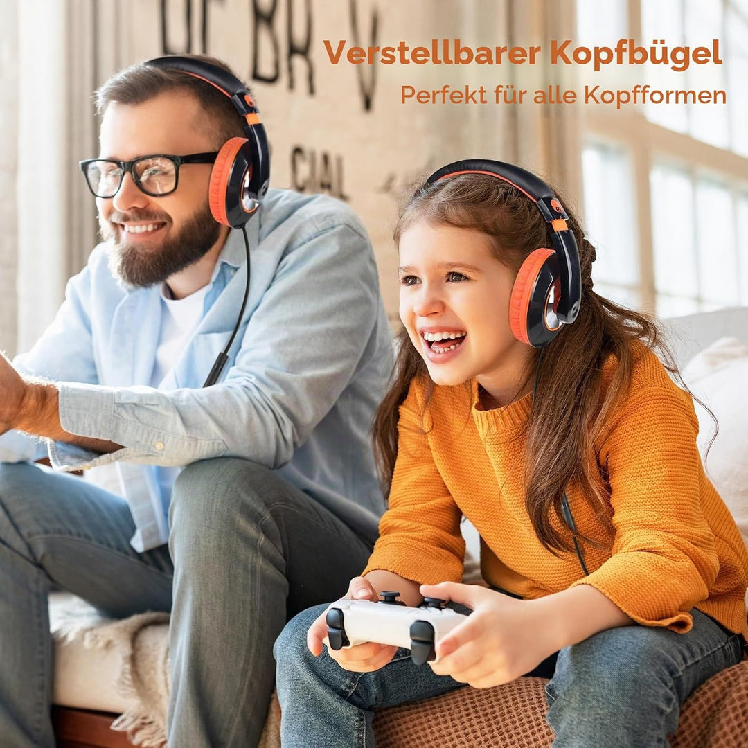 RockPapa Comfort+ Kinder Kopfhörer für Schule Jungen, Kopfhörer Kinder mit Kabel, Faltbar, 3,5 mm Ja
