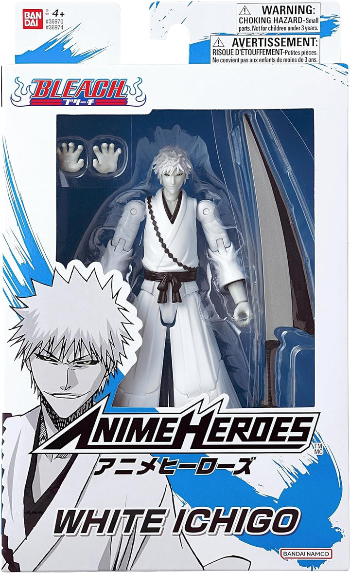 BANDAI Anime Heroes Ichigo Kurosaki White Actionfigur | 17 cm bewegliche weisse Ichigo Anime-Figur M