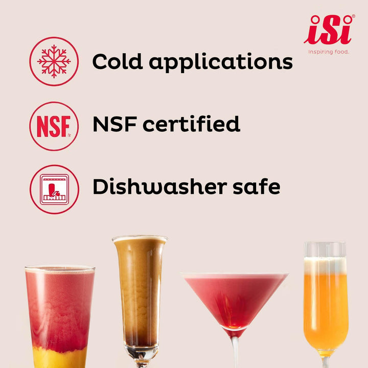 iSi 1790 Nitro Kaffeebereiter Edelstahl Rostfrei, 1 L, Kalt gebrühter Kaffee mit Stickstoff veredelt