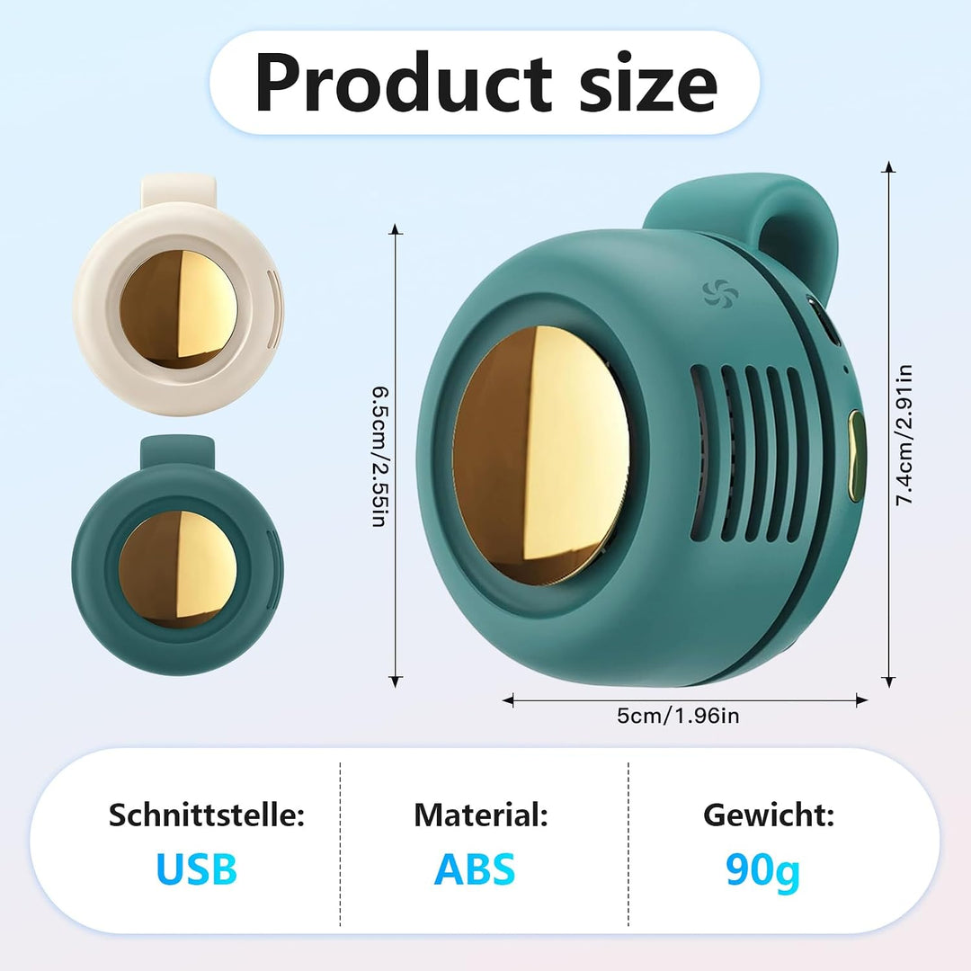 2026 Neu Tragbarer Clip Ventilator Lautlos, Keine RotorbläTter Ventilator Im Freien, Small Portable