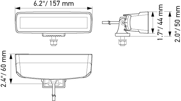 HELLA 1FB 358 176-201 LED-Fernscheinwerfer - Black Magic Mini Lightbar 6.2" - 12/24V - Anbau - Kabel