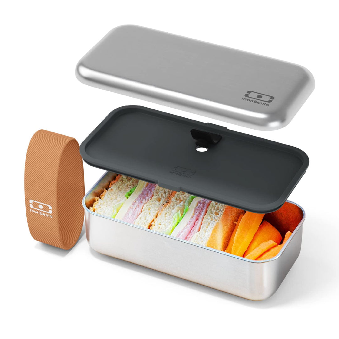 monbento - Metall Brotdose MB Sense Canyon - Edelstahl Lunchbox mit Luftdichtem Deckel - Perfekt für
