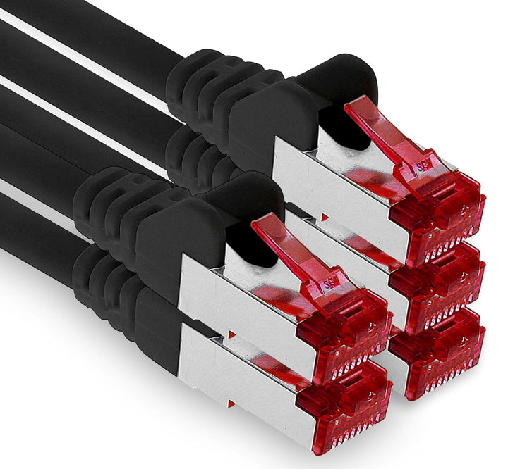 1aTTack.de - 5x 10m CAT6 Patchkabel S/FTP PIMF Schirmung CAT.6 RJ45 Netzwerkkabel Ethernetkabel DSL