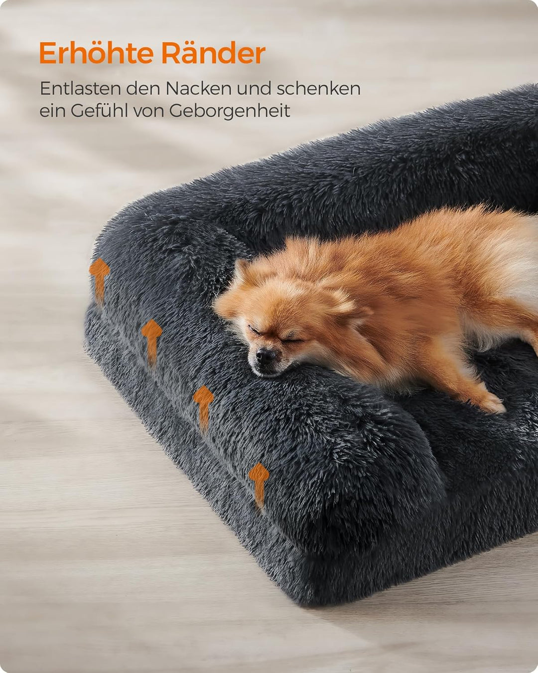Feandrea FluffyHug Hundebett, Hundekissen Grösse M, Hundematte für Miniaturhunde, kleine Hunde, Hund