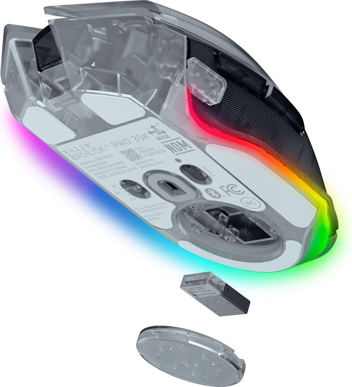 Razer Basilisk V3 Pro 35K Phantom White - Anpassbare kabellose ergonomische RGB Gaming-Maus - optisc