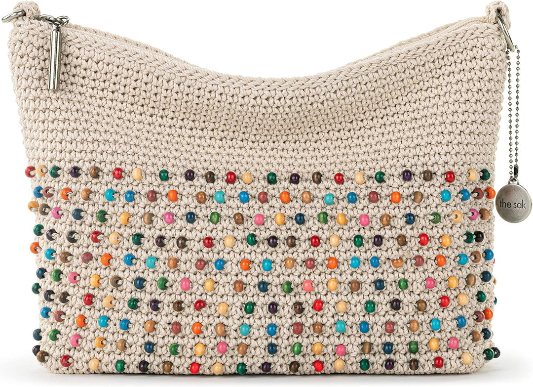 The Sak Lumi Handgehäkelte 3in1 Umhängetasche Einheitsgrösse Ecru Multi Beads, Einheitsgrösse Ecru M