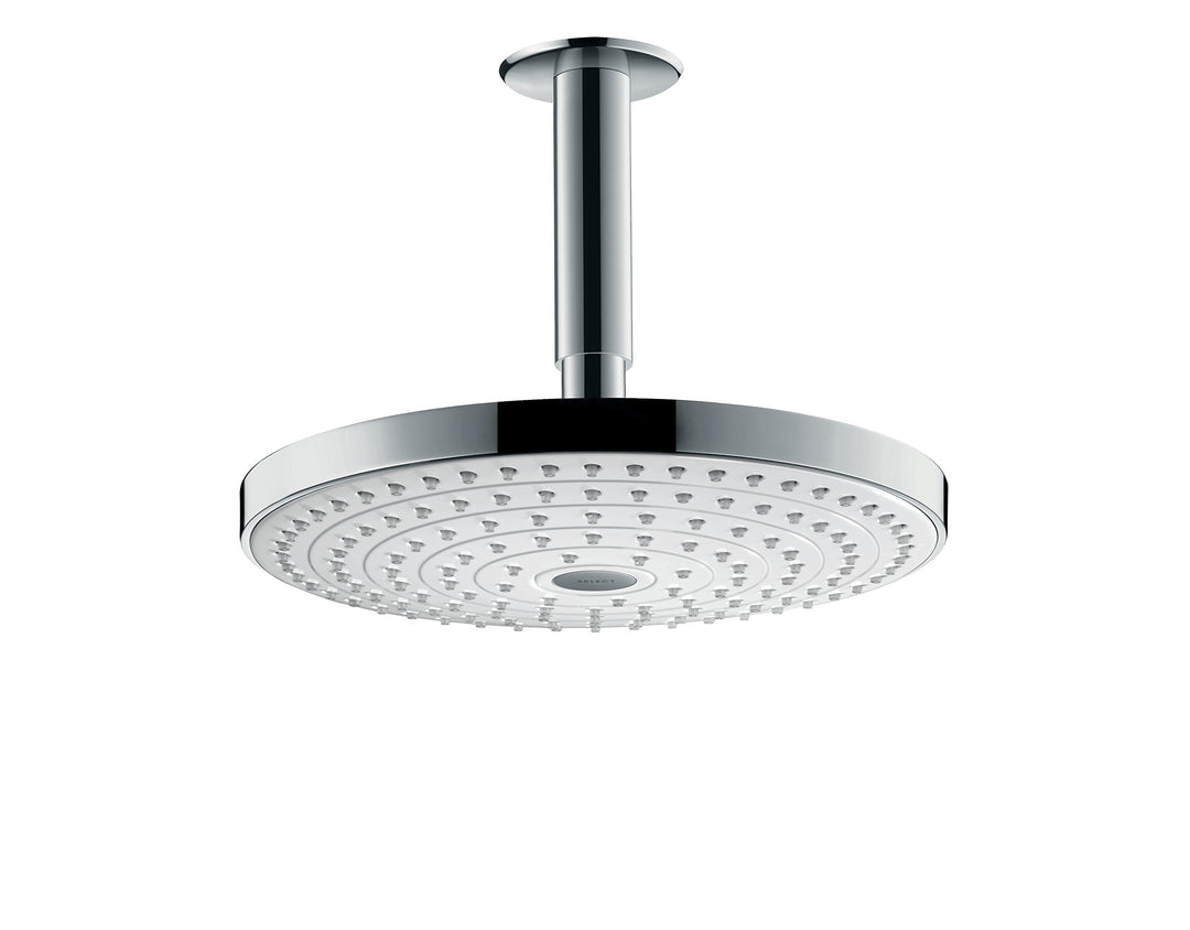 hansgrohe Raindance Select S 240 Duschkopf, Kopfbrause für Deckenmontage, 2 Strahlarten, Weiss/Chrom