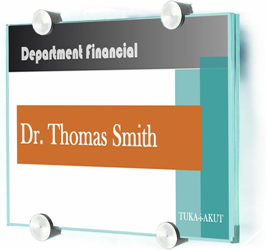 TUKA-i-AKUT Büro Türschild A3, Klare Acryl Info Sign Halter Transparent, Büroschild zum selbst besch