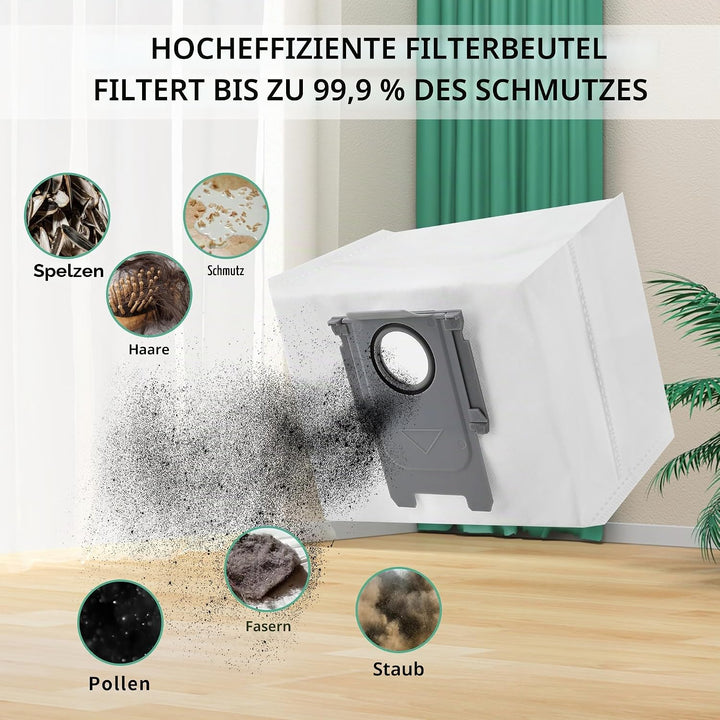14 Stück Staubbeutel für Roborock S7 MaxV Ultra/S7 Pro Ultra/Q7 Max+/S8+/Q5+ Staubsauger Absaugstati